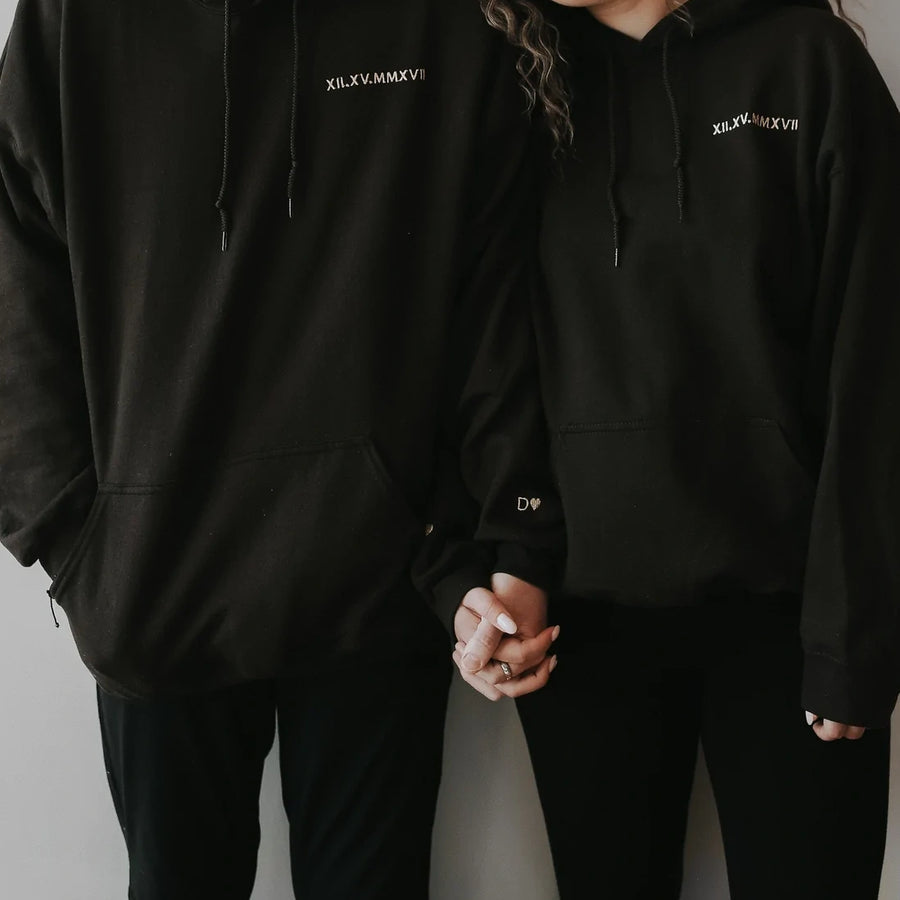 Couple hoodies with on sale date