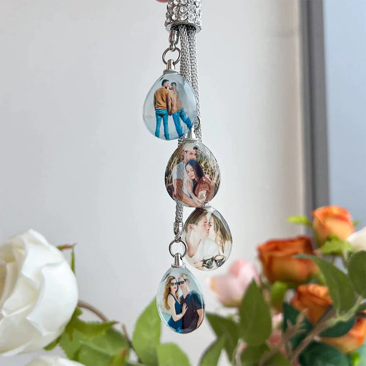 💕Pendentif en cristal porte-bonheur photo personnalisé