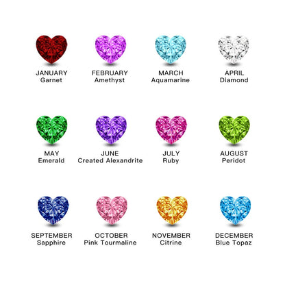 💕Personalized Heart Birthstones Necklace with BabyFeet