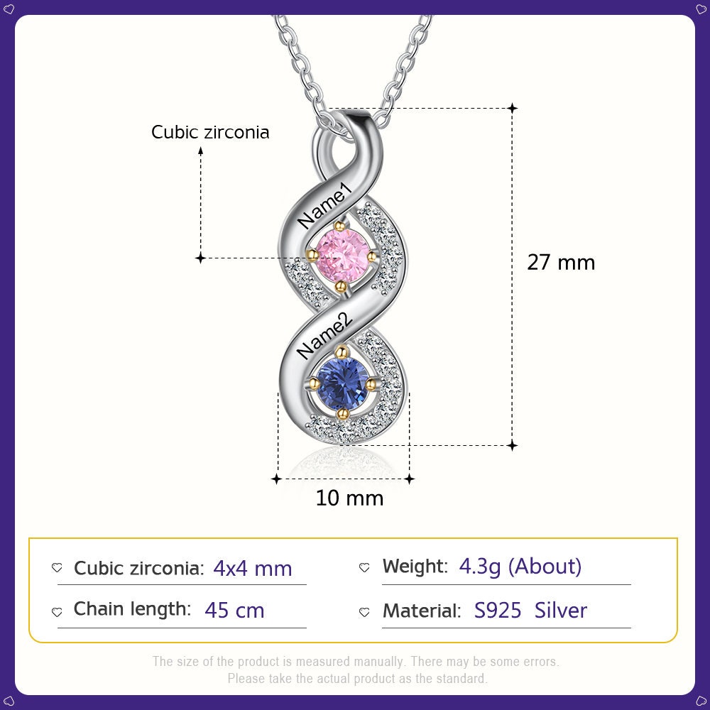 💕Personalized Mothers Rings Necklace with Birthstones