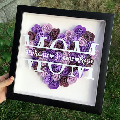 🖼️Custom Mom Flower Shadow Box With Kids Name For Mother's Day